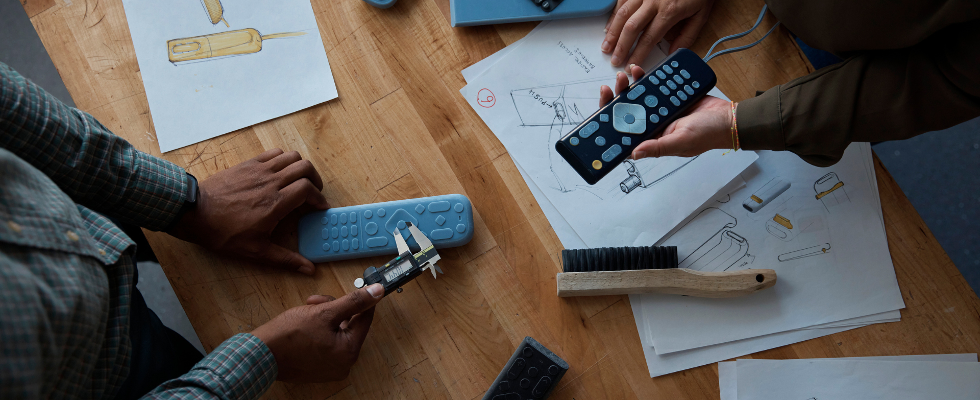 colleagues working at table