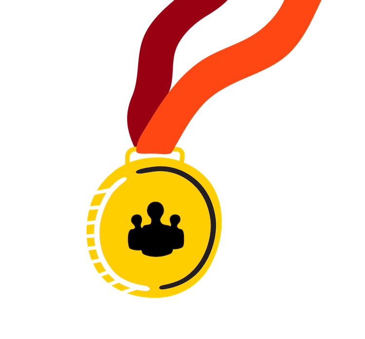 Award icon with red ribbon