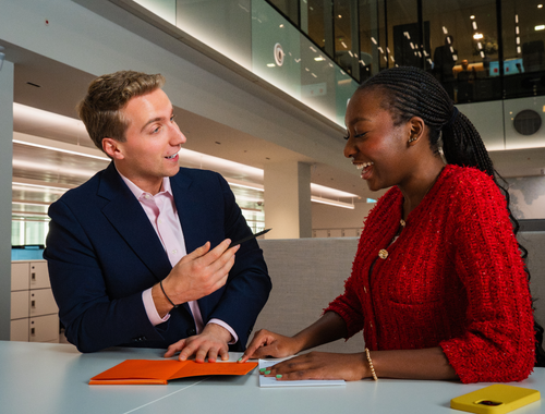 Two students speaking