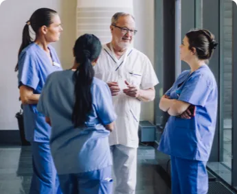 nurses having a meeting
