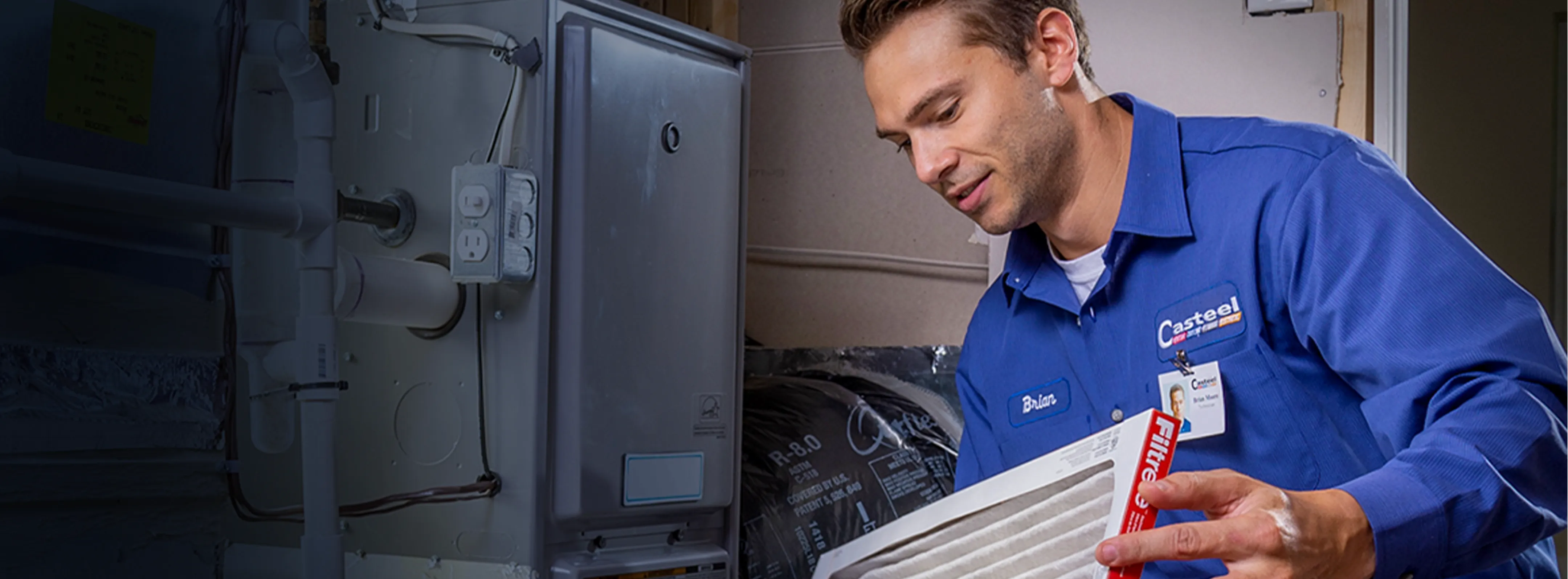 Technician talking with a customer