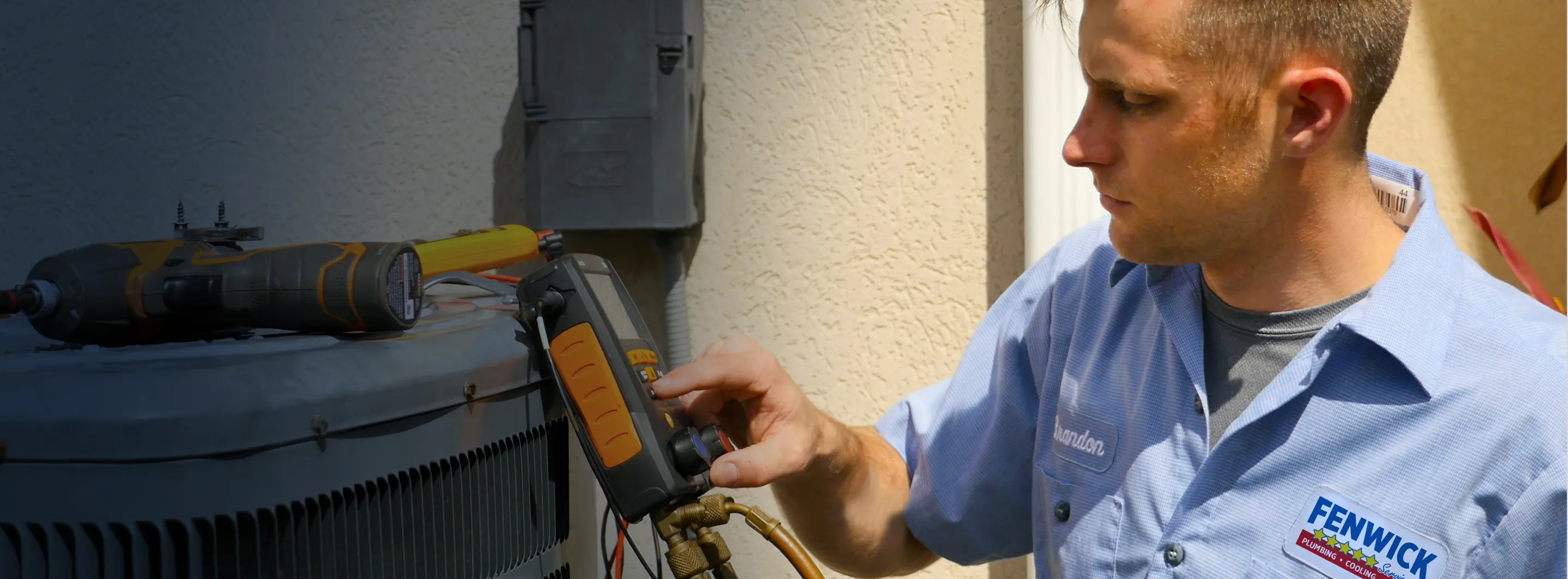 Technician talking with a customer