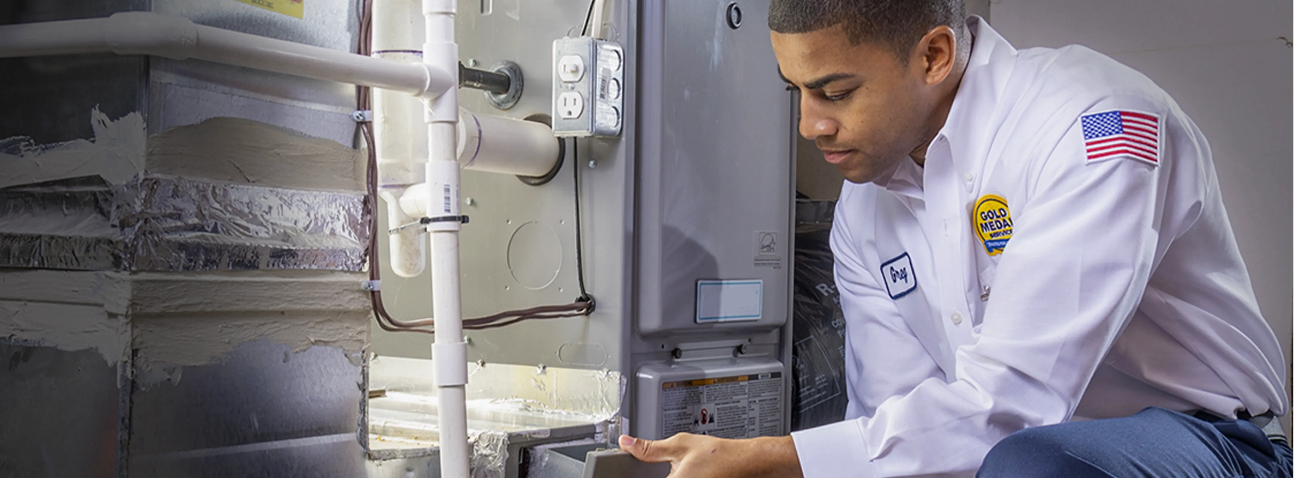 Technician talking with a customer