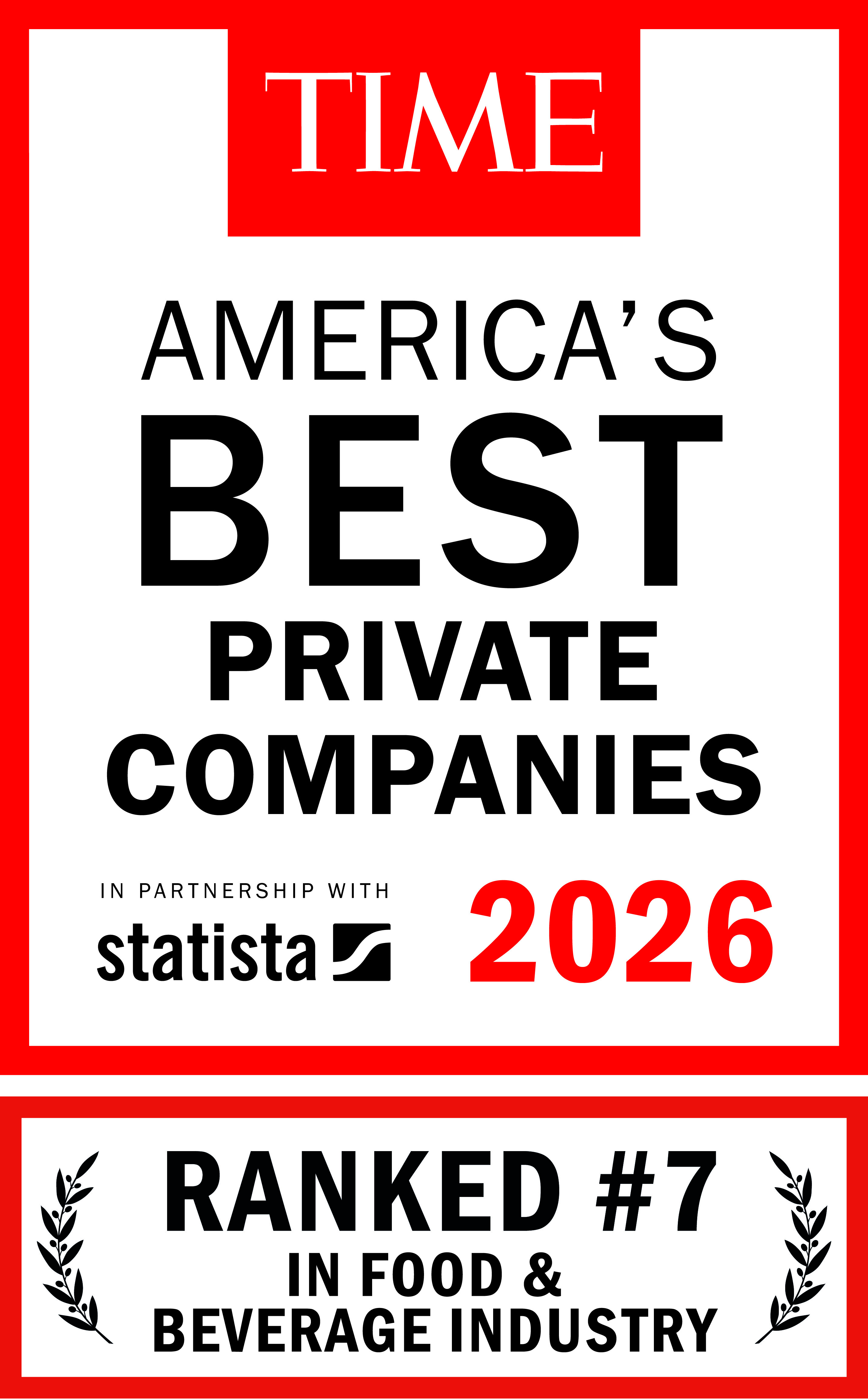 TIME America's Best Private Companies 2026 ranked number 7