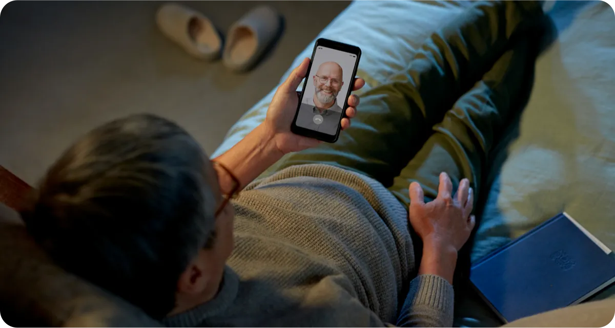 Man watching a video on phone