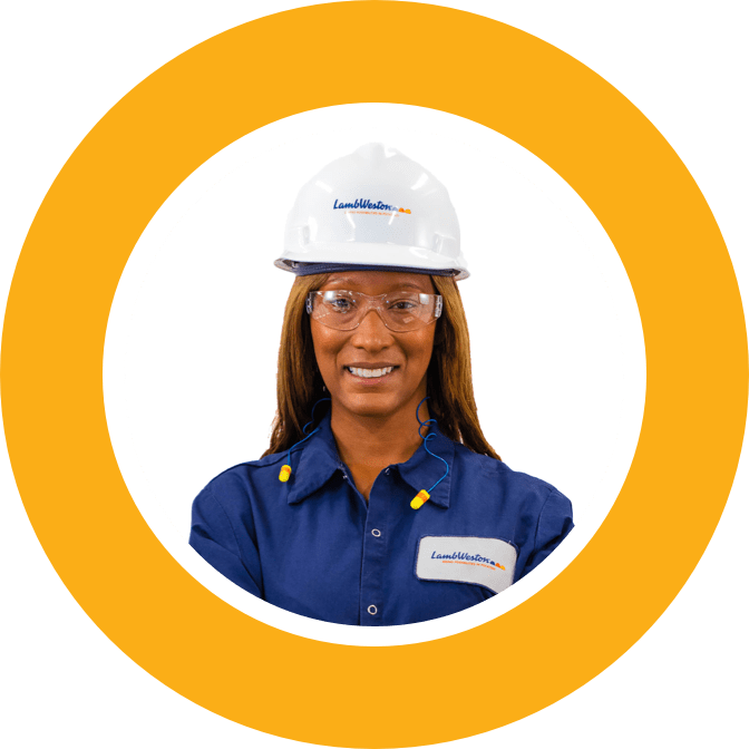 Lady wearing a white hard hat