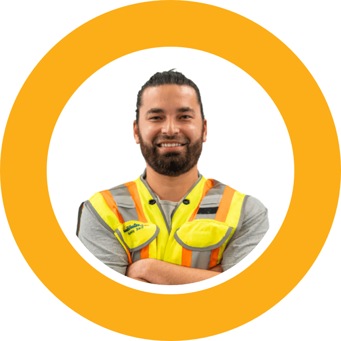 Man wearing a hi-vis vest