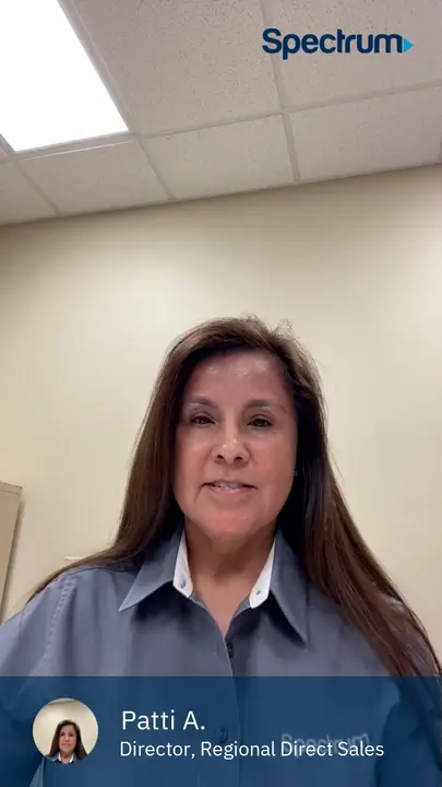 spectrum outside sales employee sharing her testimonial