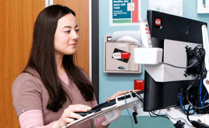 A Women working in Computer