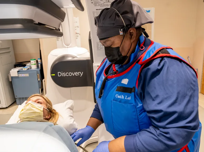 a nurse taking an x-ray