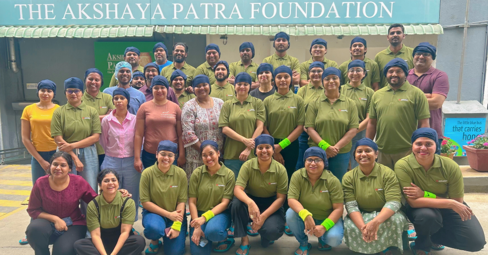 Palo Alto Networks India volunteers at the Akshaya Patra Foundation