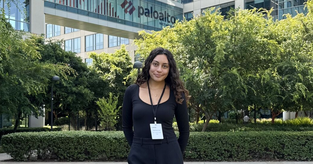 Kate on Palo Alto Networks campus in Santa Clara.