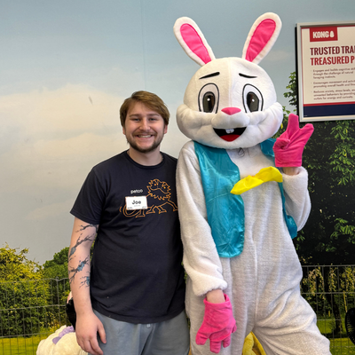 General Manager, Joseph with an Easter bunny
