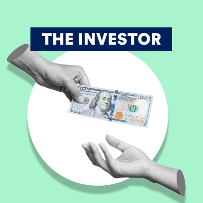 The Investor graphic featuring hands exchanging a $100 bill against a green background.