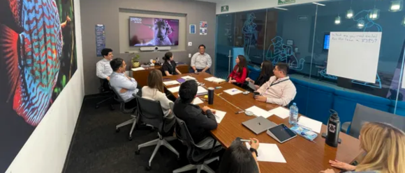 Team meeting discussing employee PTO question