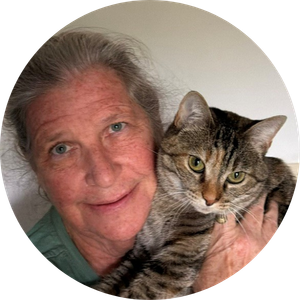 close of photo of women holding a cat