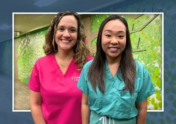 From left: Brittany A. and Jessica L., NICU respiratory therapists