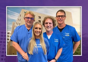 From left: Tony L., Kendall C., Matthew A, and Mark R., Neuroscience ICU RNs