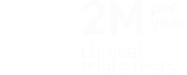 2m clinical trials tests per year