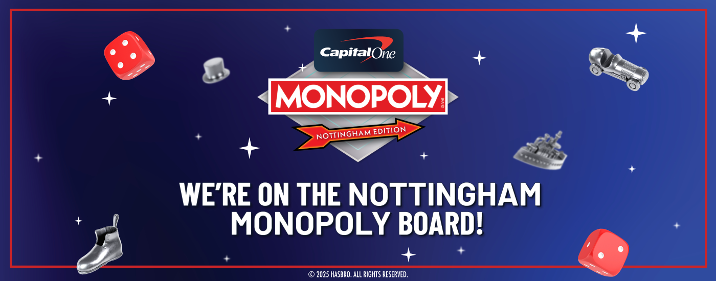 Capital One featured on Nottingham Monopoly board.