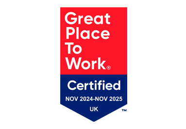 Great Place to Work certification badge, 2024–2025.