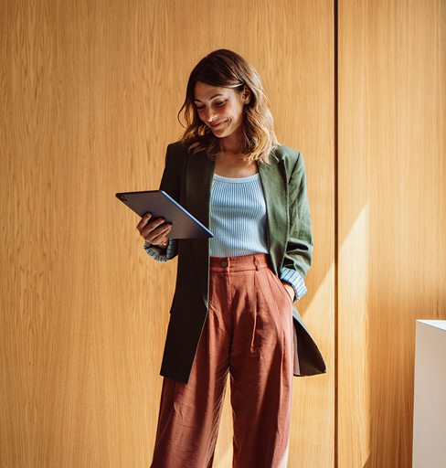 women looking at tablet