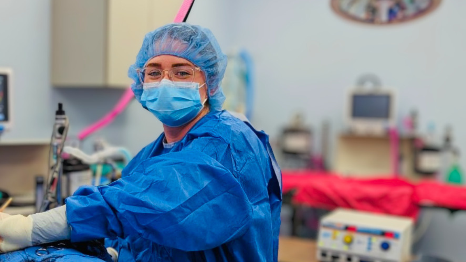 A veterinarian during surgery