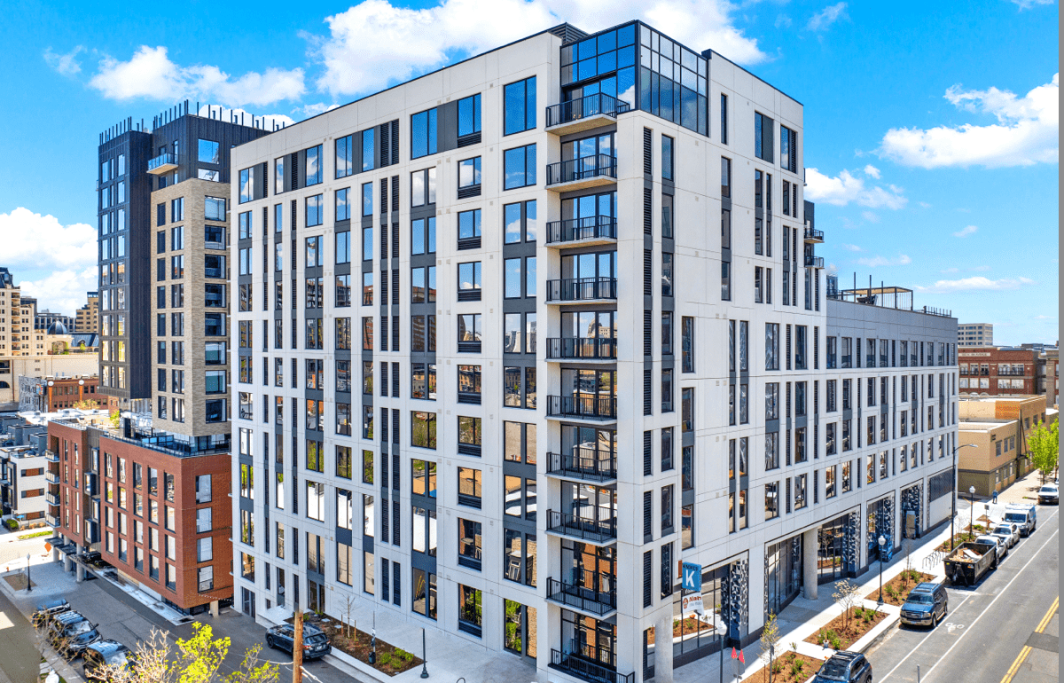 contemporary apartment building cityscape daylight