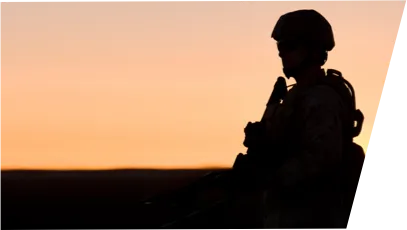 Man in military dressed in uniform holding his gun