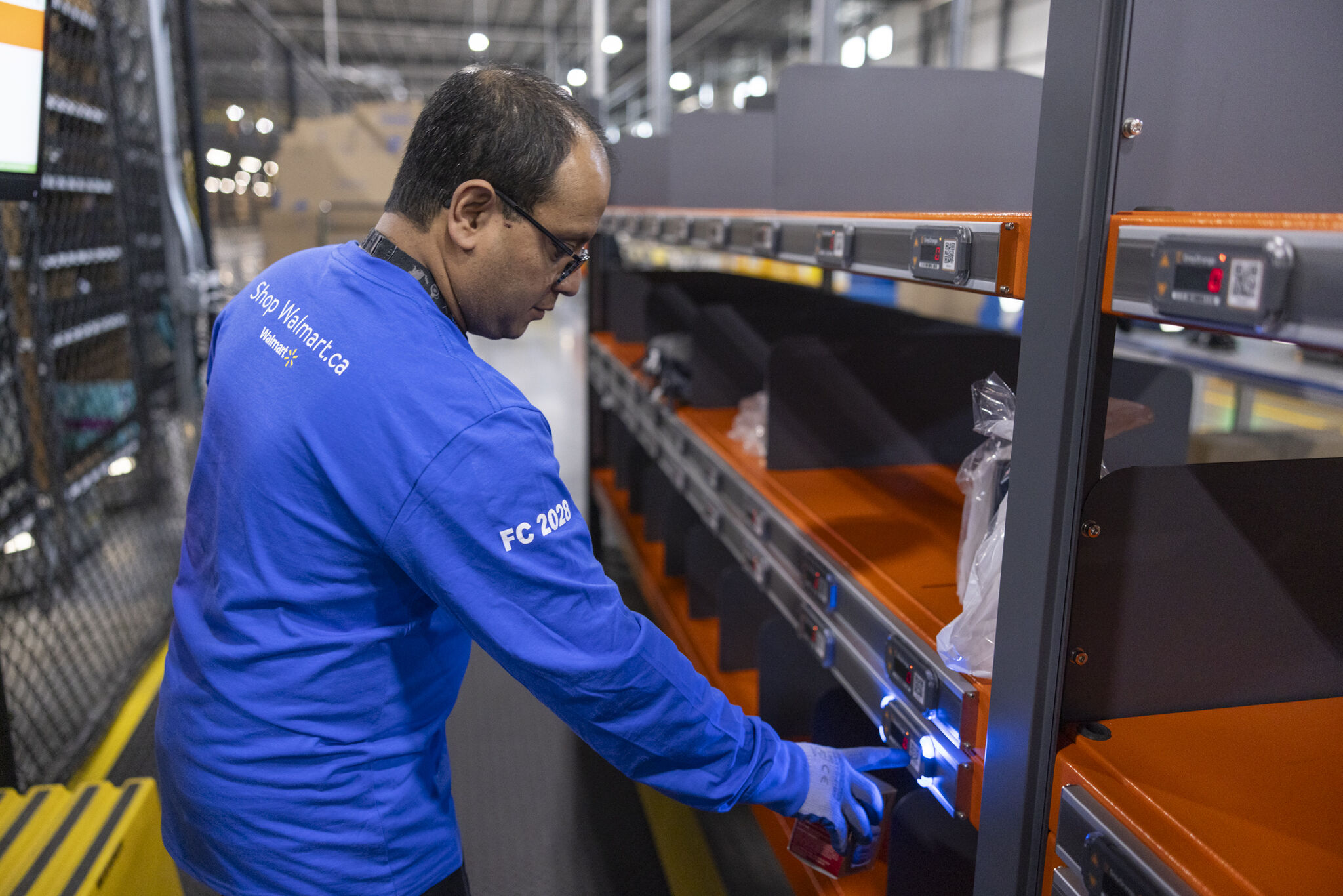 Man walking in warehouse