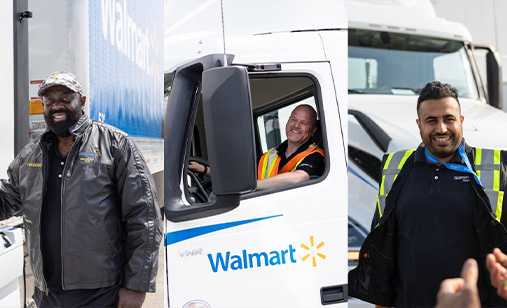 3 images of Walmart fleet drivers