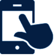 icon of finger pressing mobile phone
