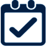 icon of calendar with big checkmark