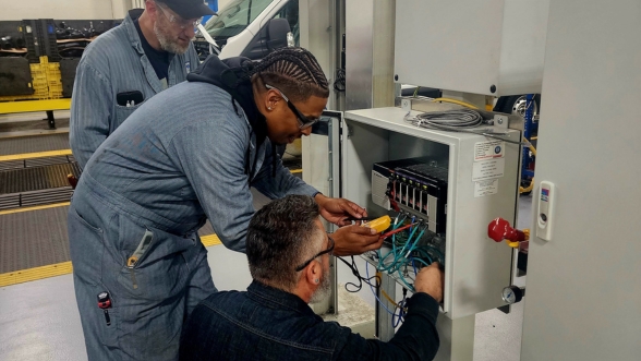 Ford electricians working at Kansas City Assembly Plant