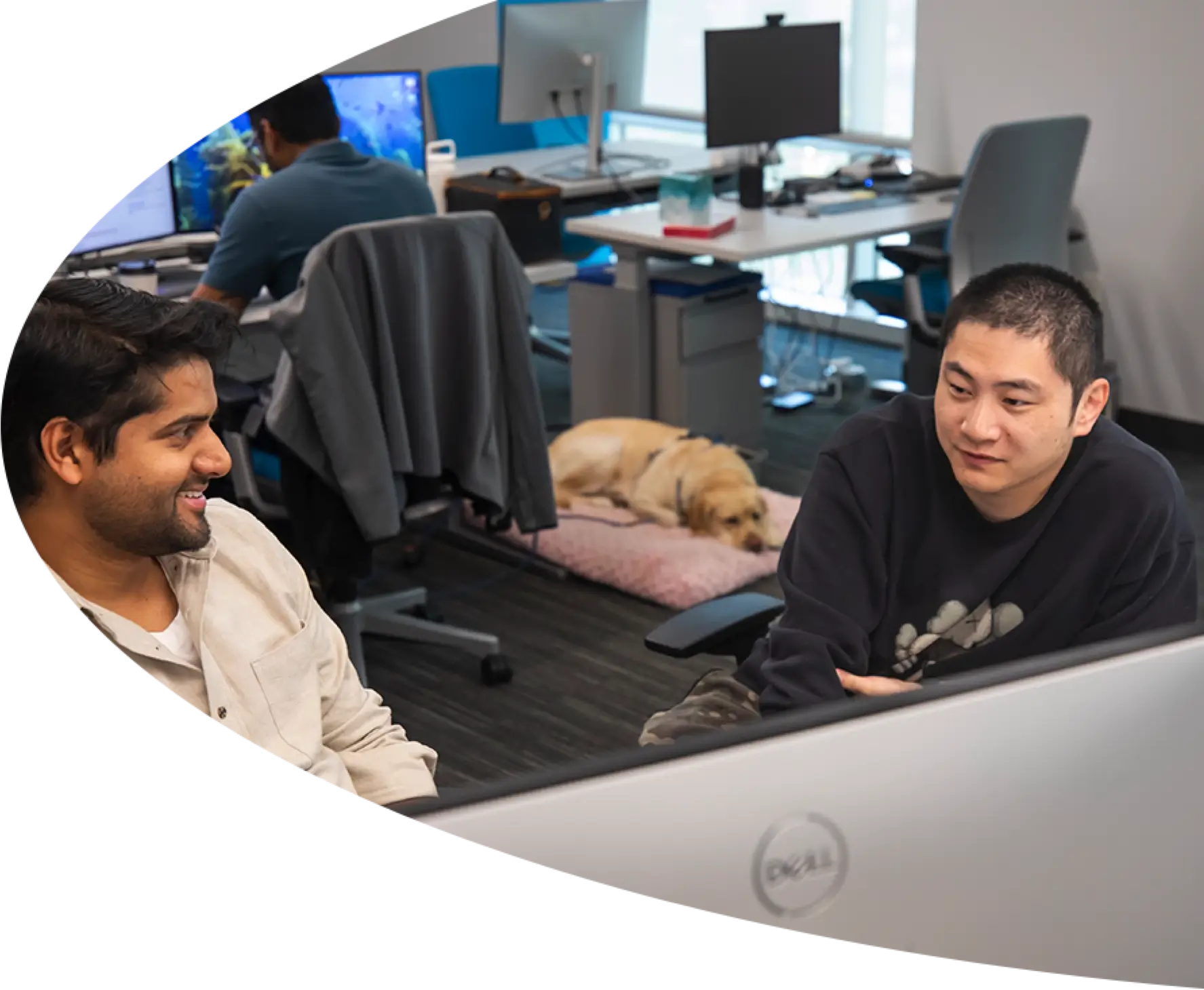 Man looking to the left