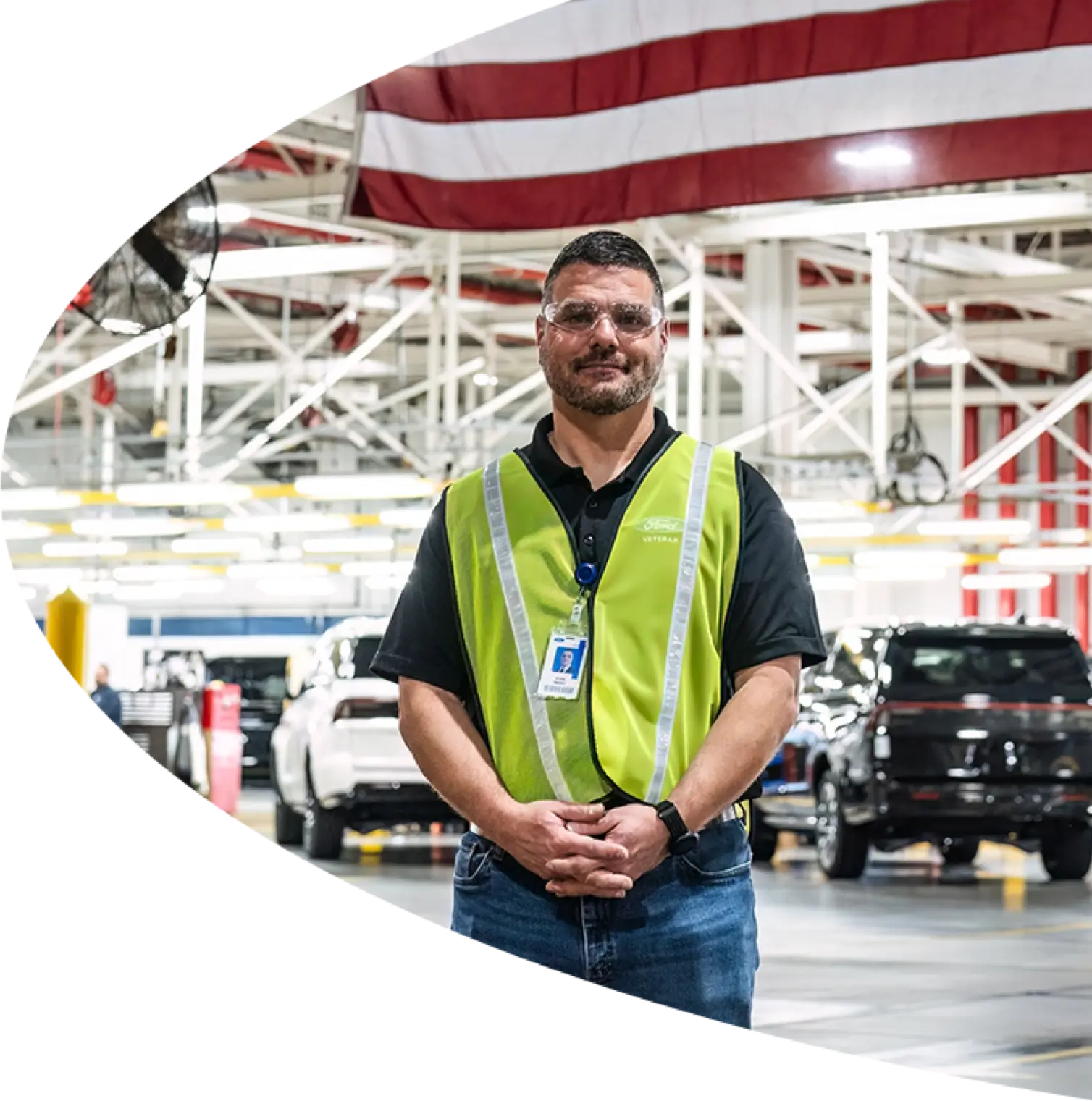 Man standing with his hands folded