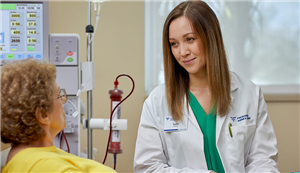 Female nurse with patient