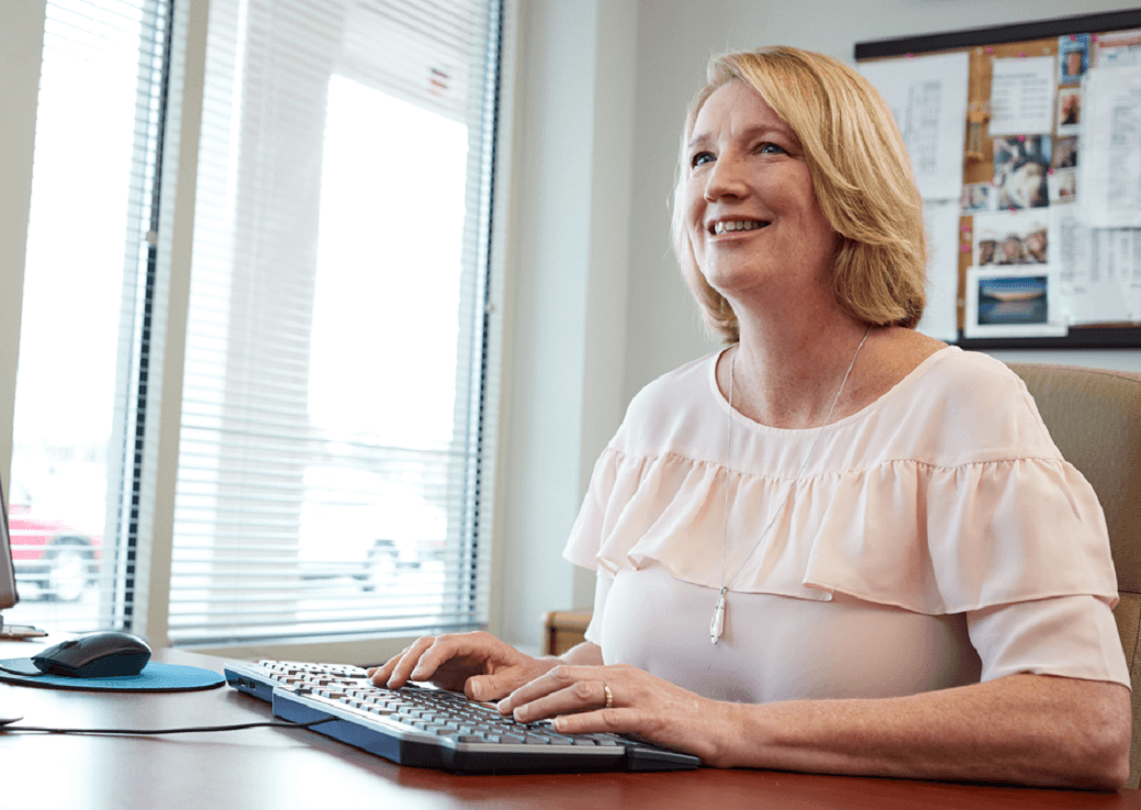 Person working at their desk