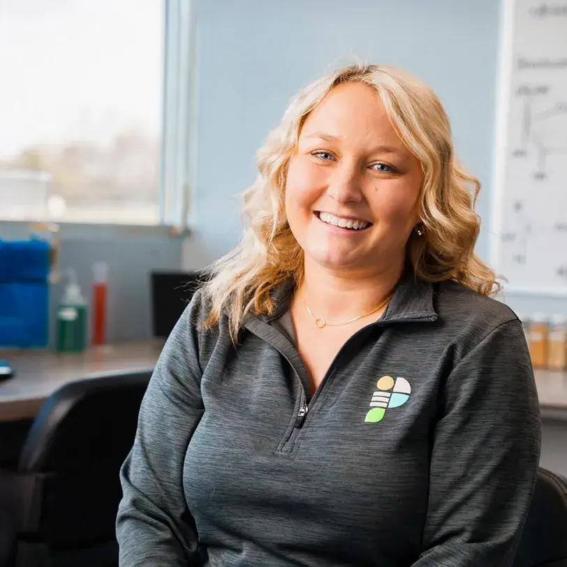 employee sitting at desk