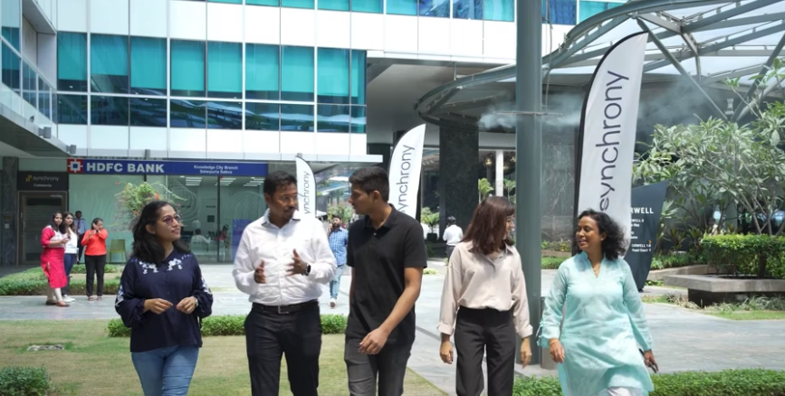 a group of people outside