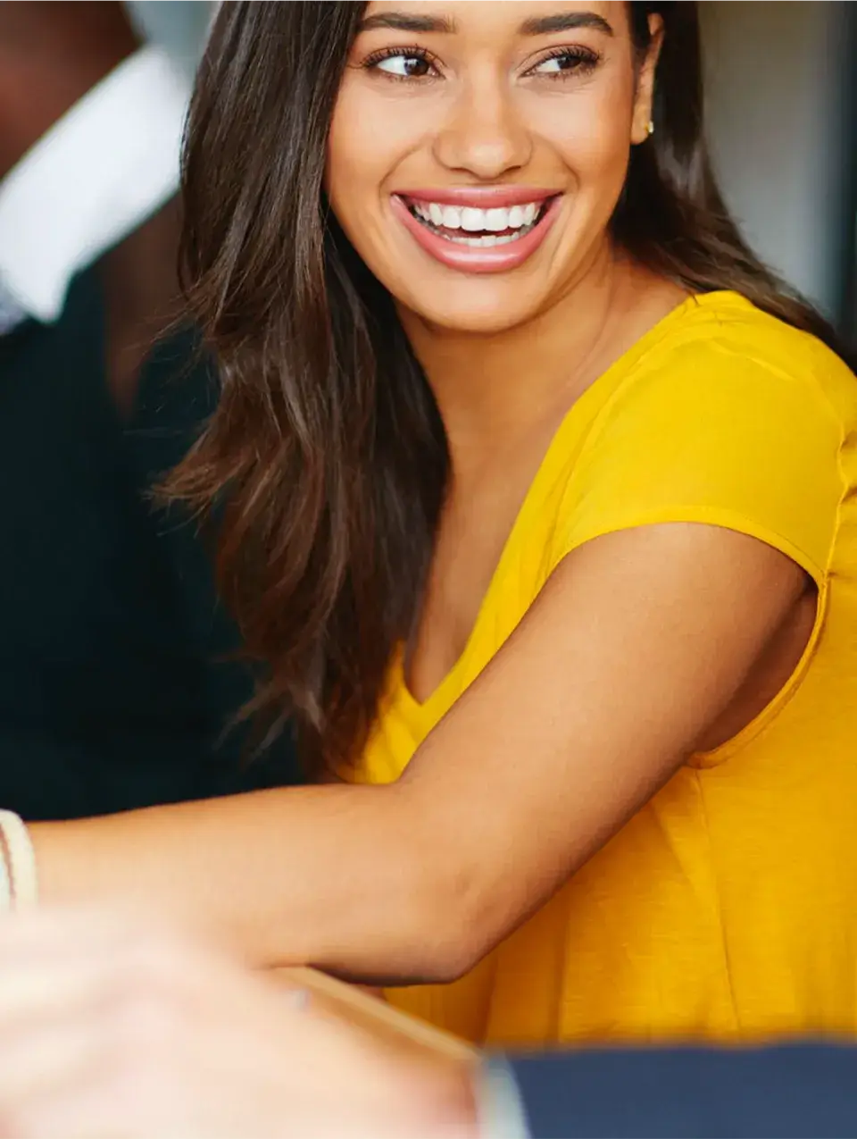 woman smiling