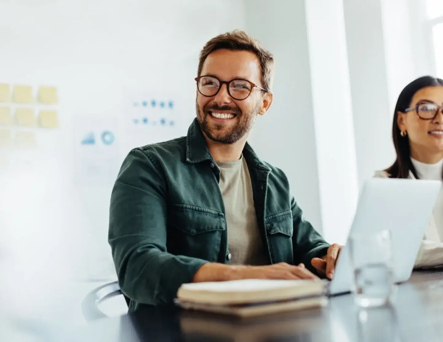 employee at computer