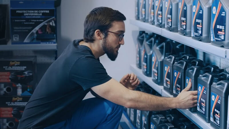 Man stocking shelves