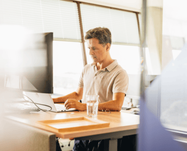 man working on computer