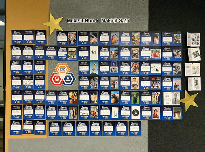 Board with pledge cards