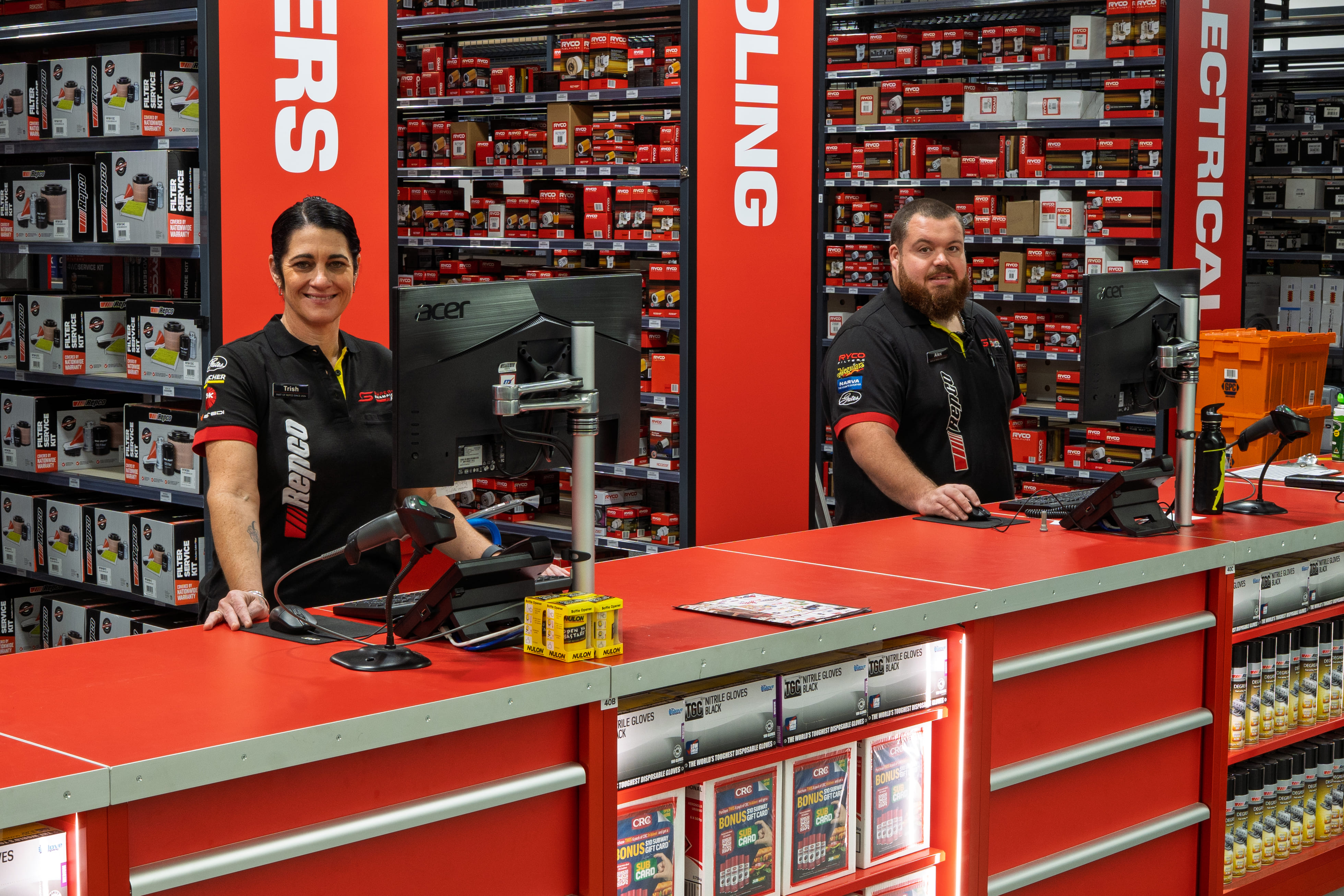 Safety zone with barriers and signs