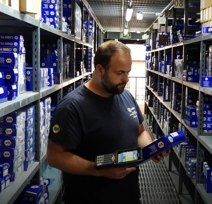 Man checking the warehouse