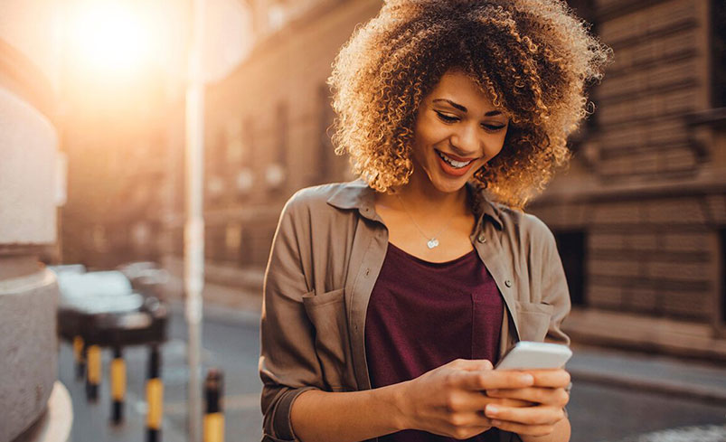 Woman texting