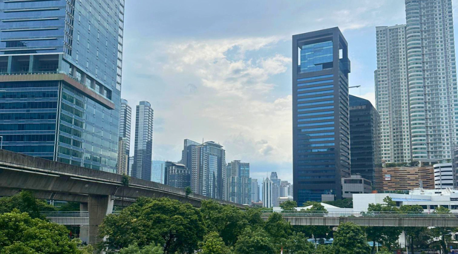 Skyline of buildings surrounding Jakarta office