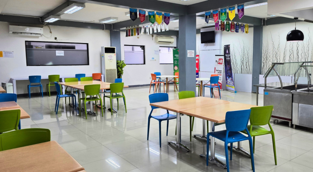 Canteen area with tables and chairs